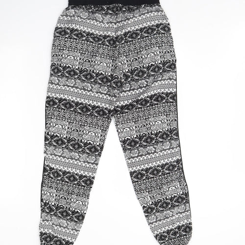 Atmosphere Womens Black Fair Isle  Trousers  Size 10 L30 in