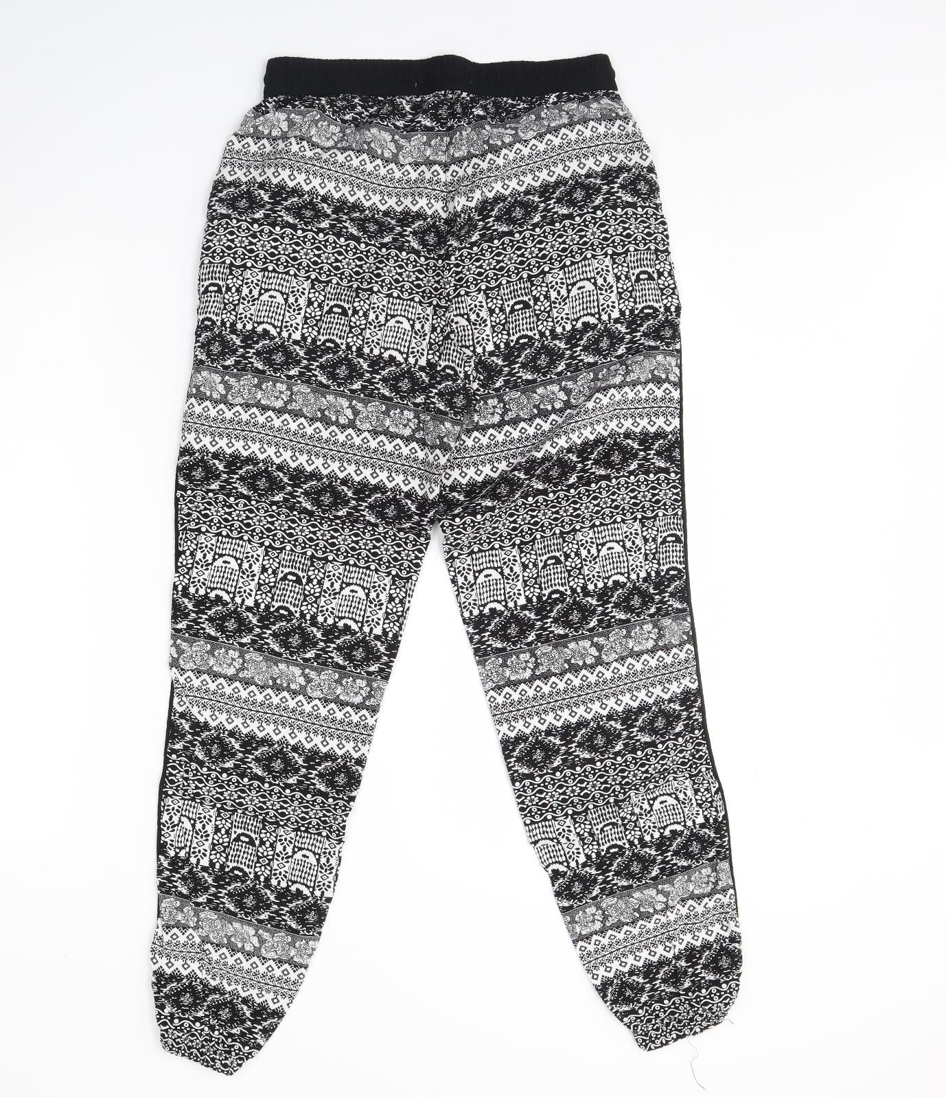 Atmosphere Womens Black Fair Isle  Trousers  Size 10 L30 in