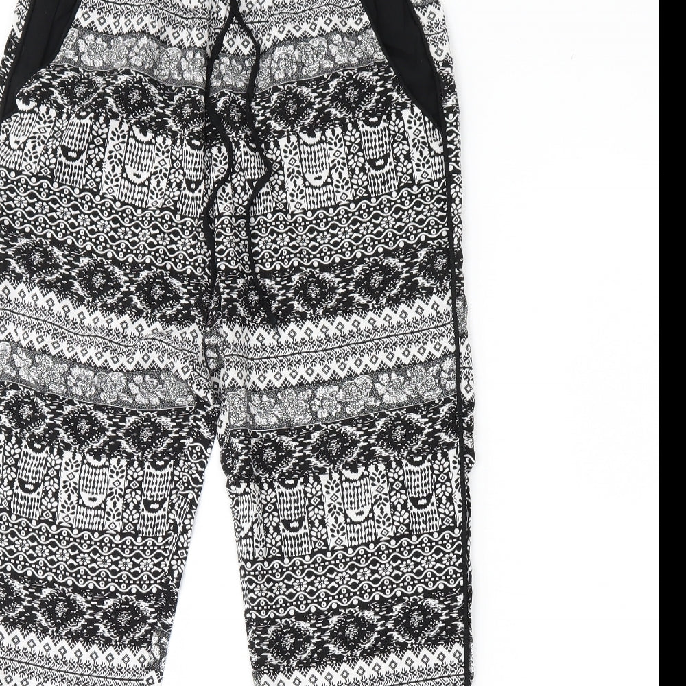 Atmosphere Womens Black Fair Isle  Trousers  Size 10 L30 in