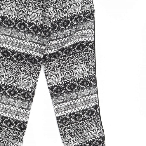 Atmosphere Womens Black Fair Isle  Trousers  Size 10 L30 in
