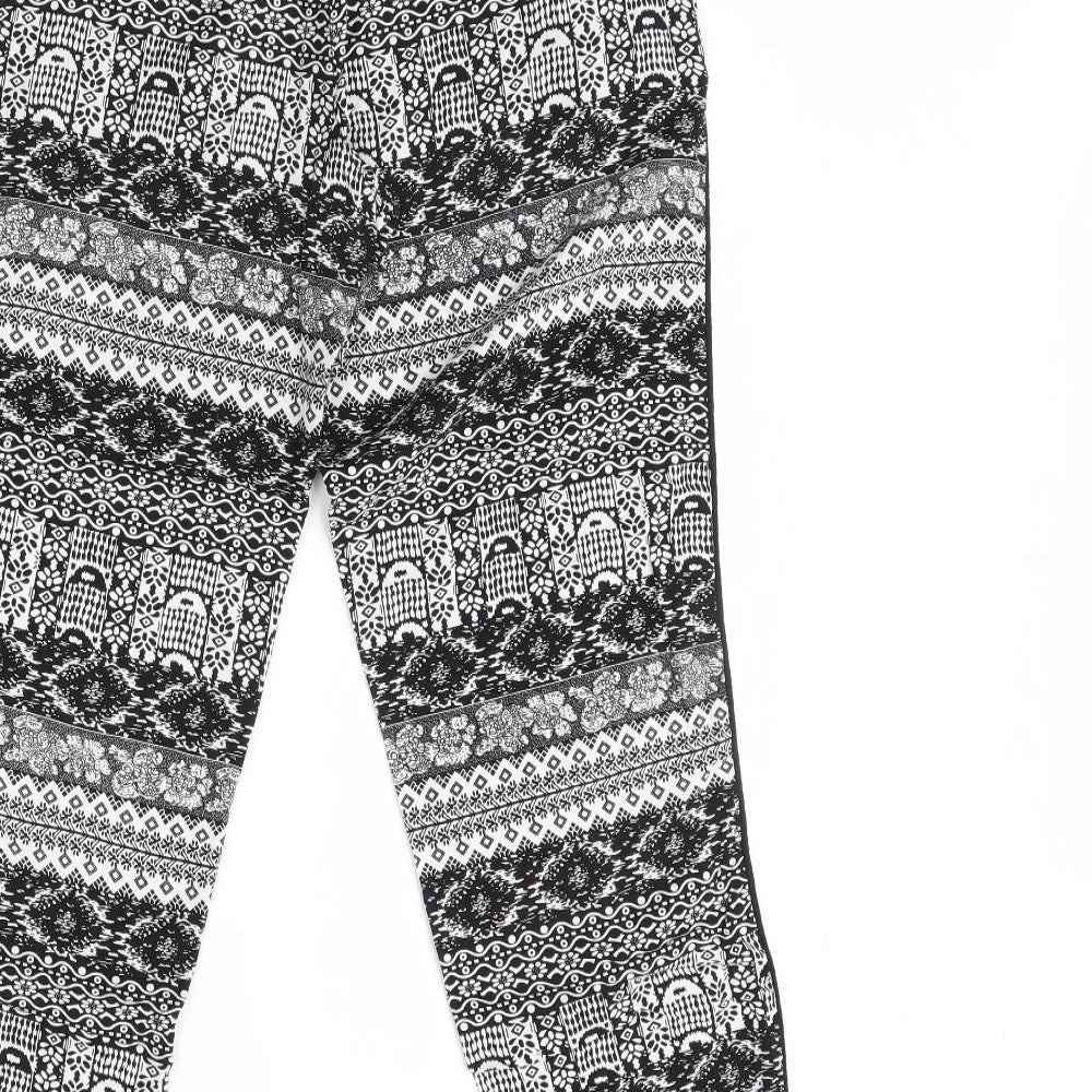 Atmosphere Womens Black Fair Isle  Trousers  Size 10 L30 in