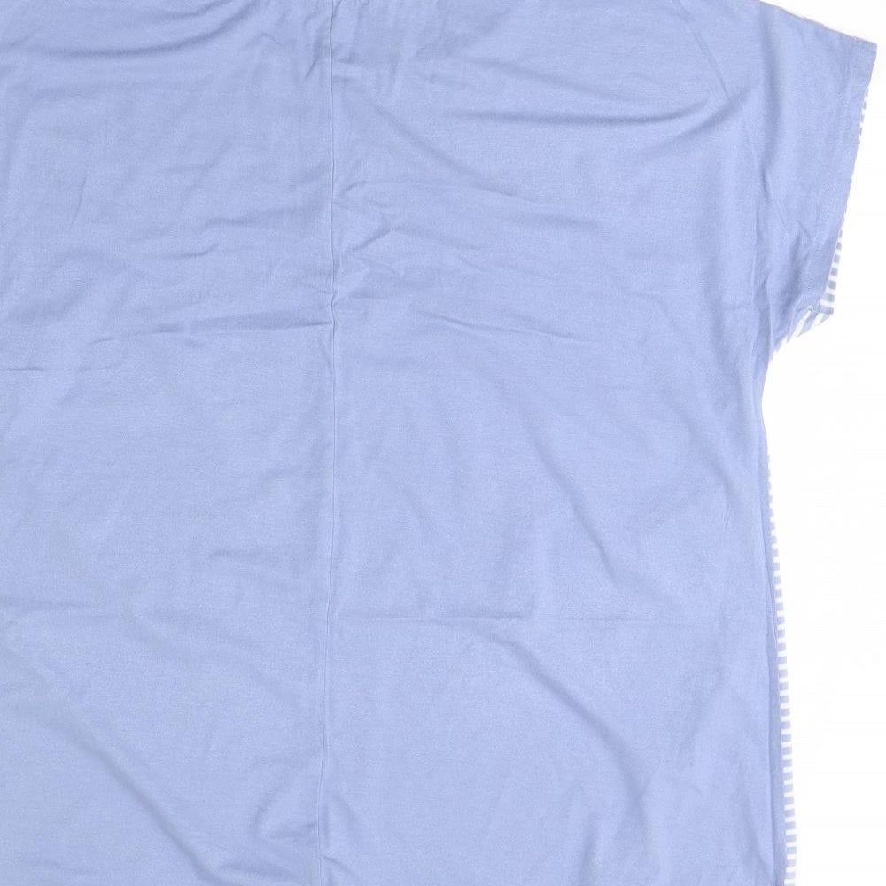 Nutmeg Womens Blue Striped  Basic Blouse Size 16