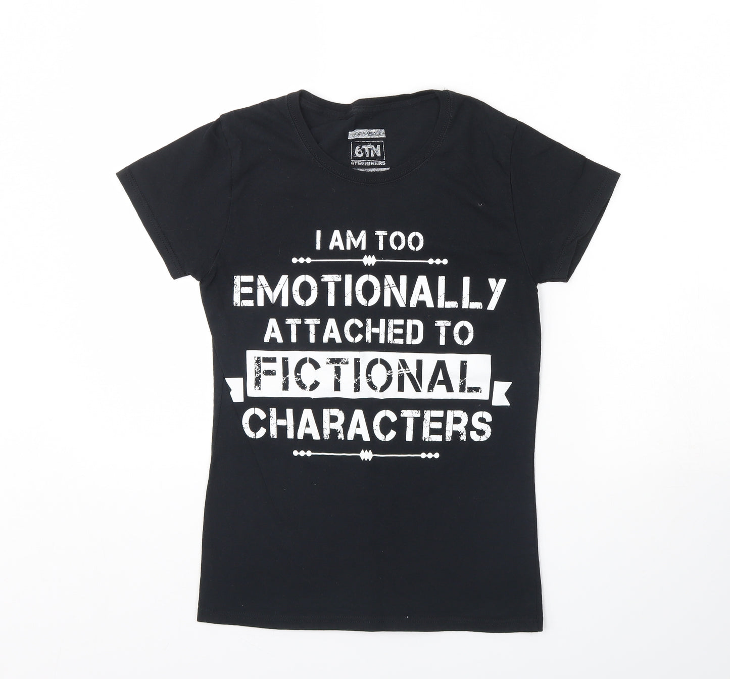 6tn Womens Black   Basic T-Shirt Size S  - Fictional characters