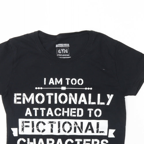 6tn Womens Black   Basic T-Shirt Size S  - Fictional characters