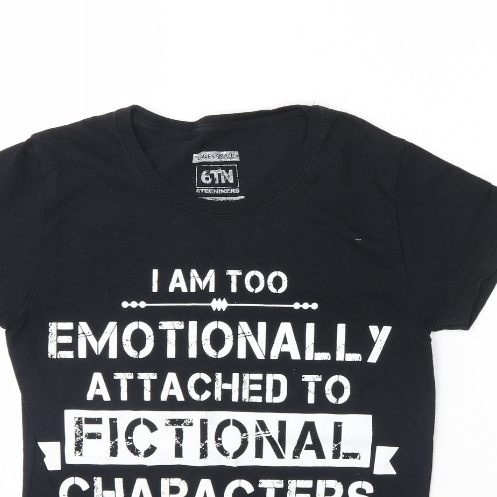 6tn Womens Black   Basic T-Shirt Size S  - Fictional characters