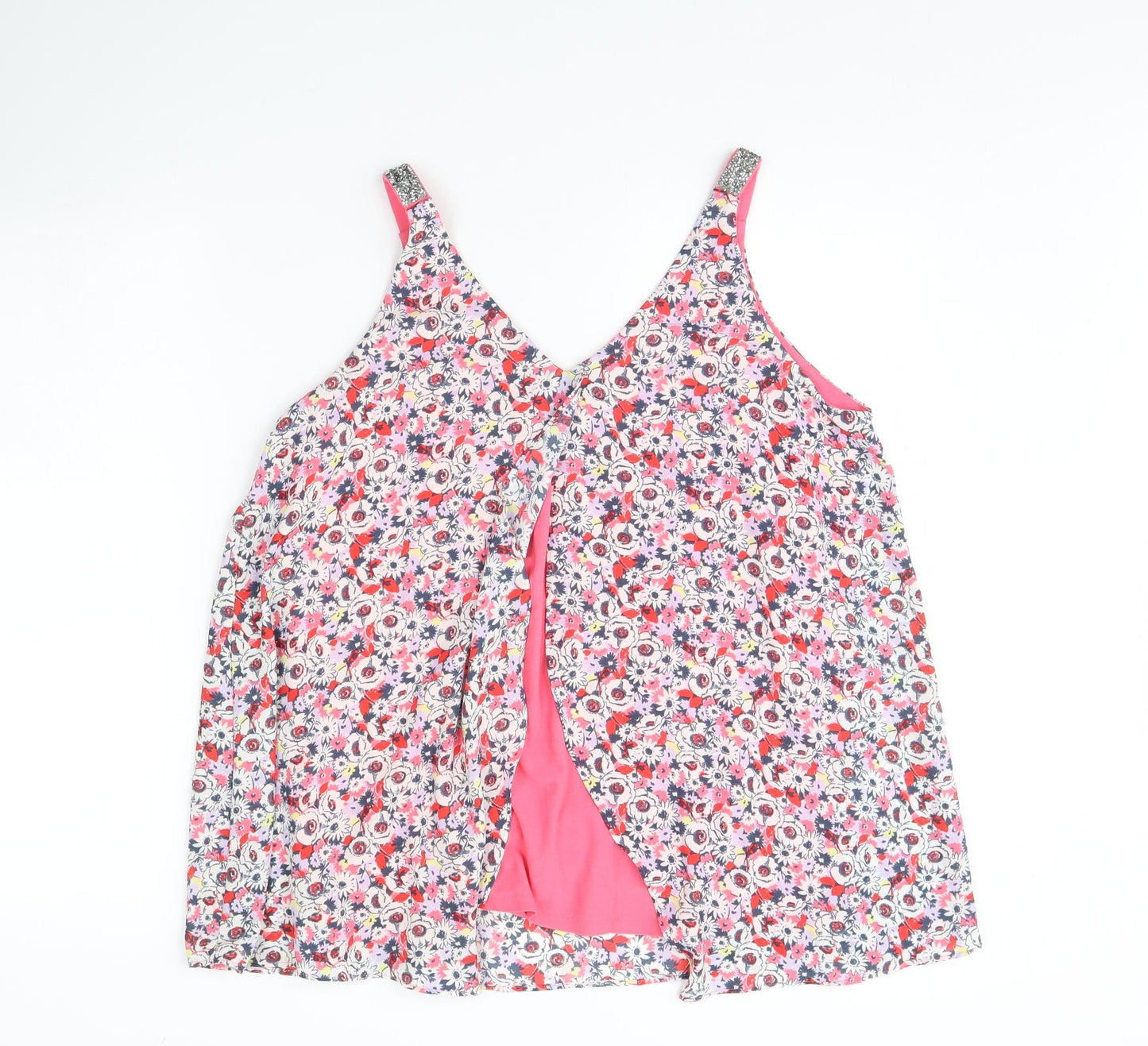 NEXT Womens Pink Floral  Basic Tank Size 16
