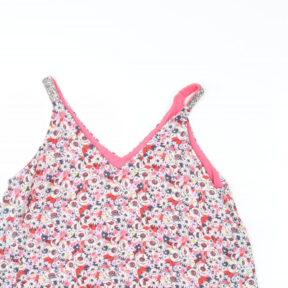 NEXT Womens Pink Floral  Basic Tank Size 16