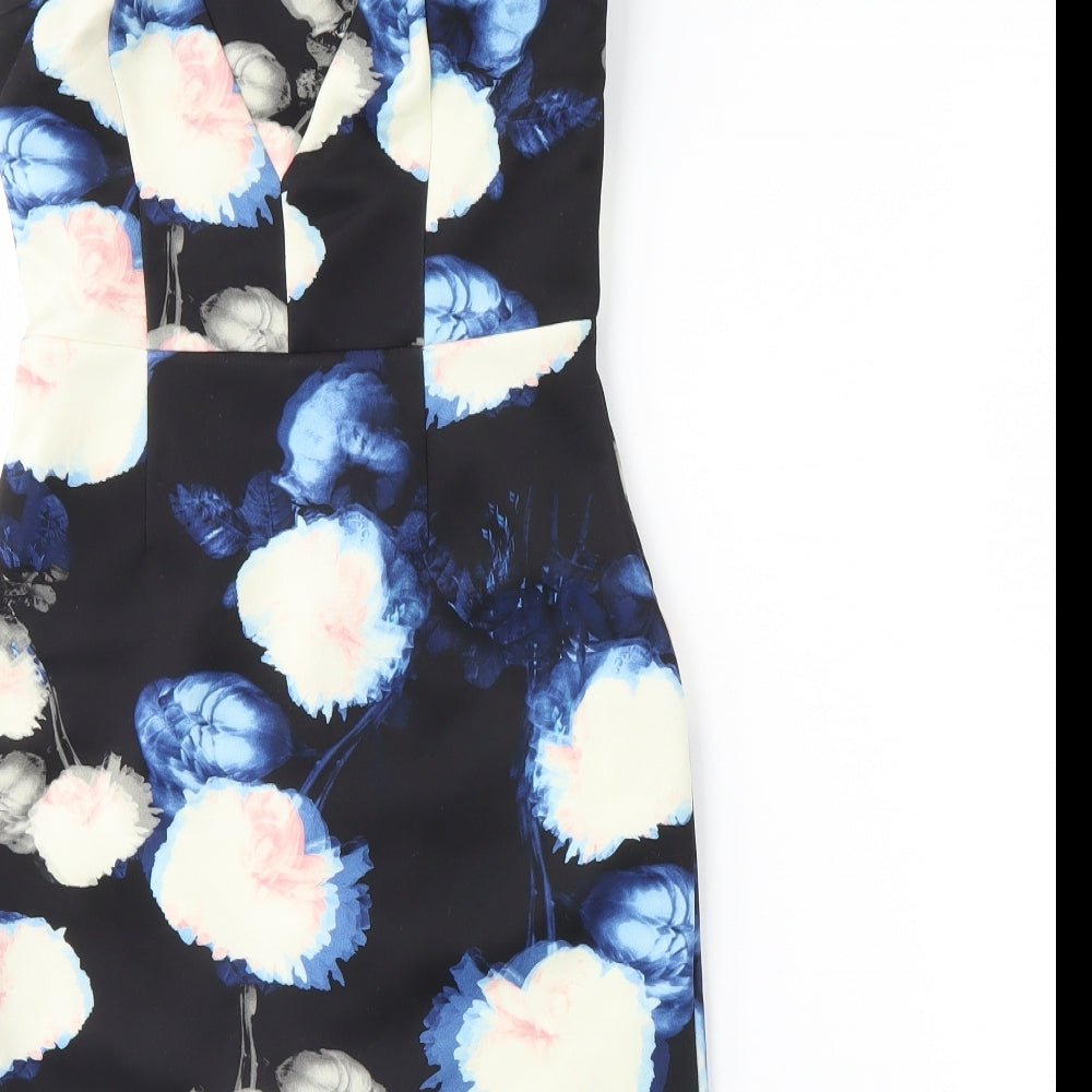 River Island Womens Black Floral  Bodycon  Size 8