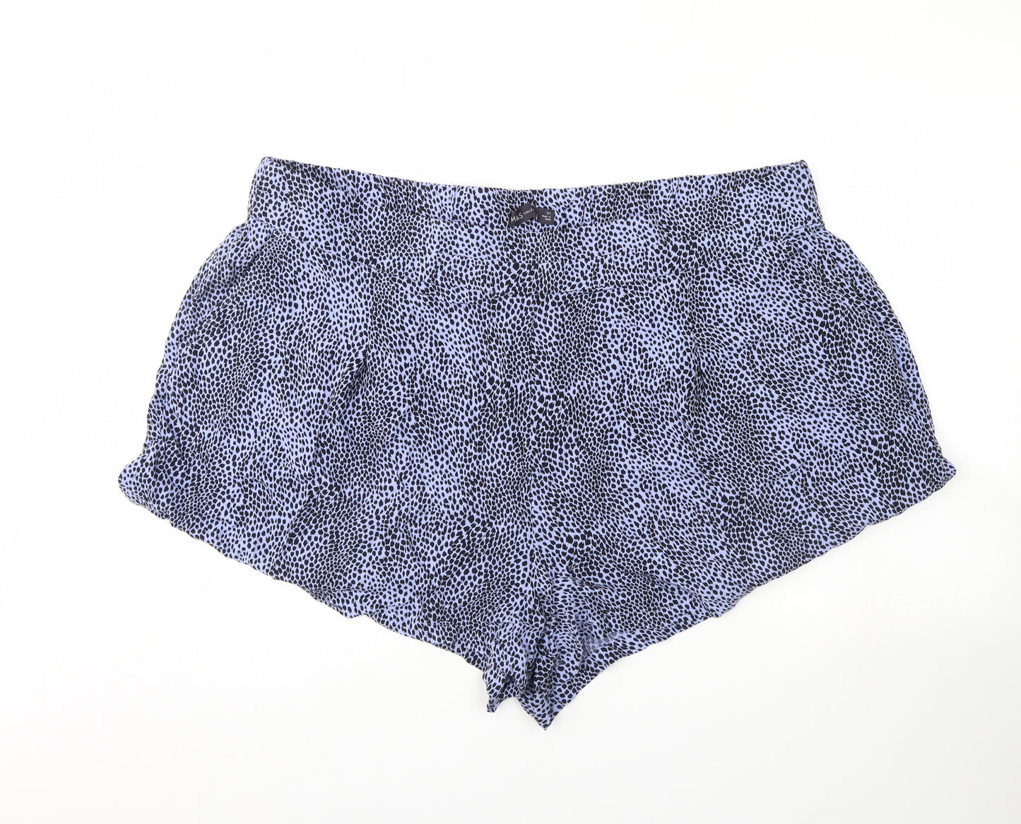 M&S Womens Blue Polka Dot  Cut-Off Shorts Size 24
