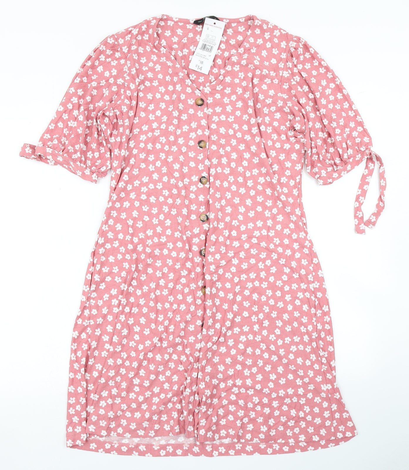 F&F Womens Pink Floral  Fit & Flare  Size 16
