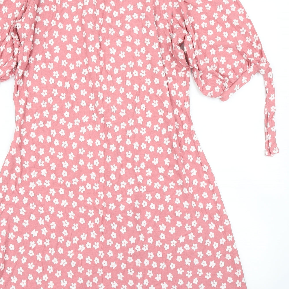 F&F Womens Pink Floral  Fit & Flare  Size 16