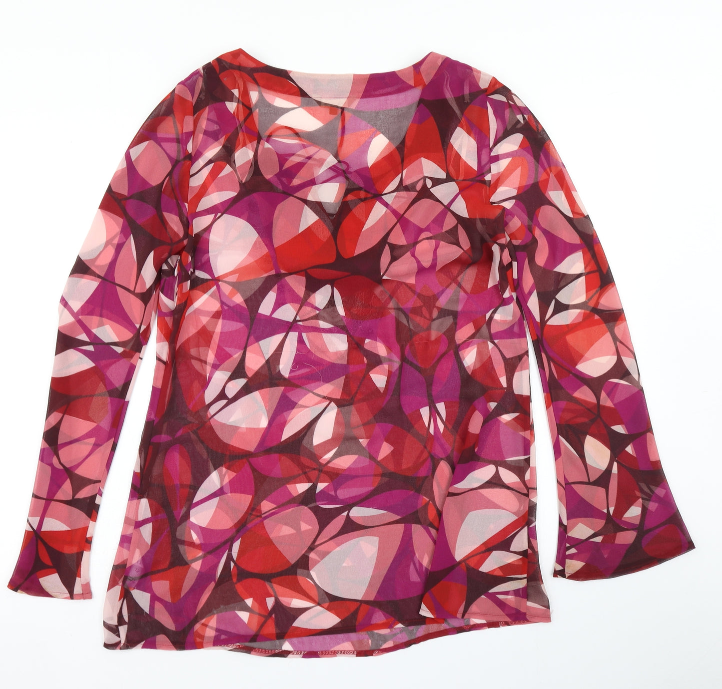 M&Co Womens Purple Geometric  Kimono Blouse Size 12