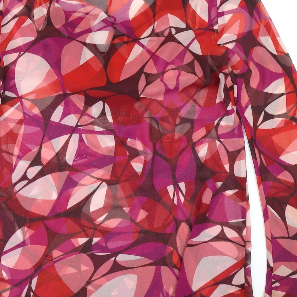 M&Co Womens Purple Geometric  Kimono Blouse Size 12