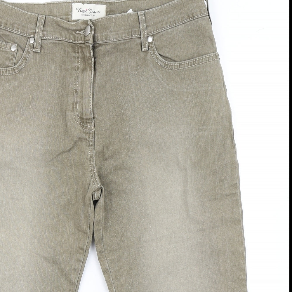 NEXT Womens Green  Denim Cut-Off Shorts Size 16