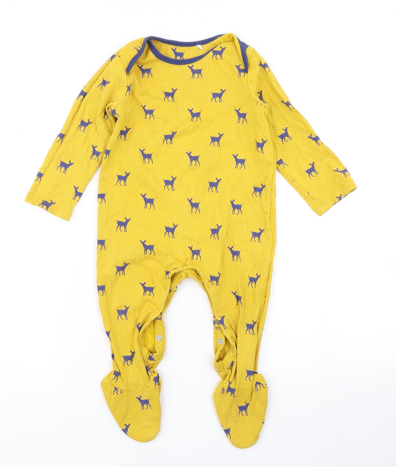Mini Club Boys Yellow Polka Dot  Babygrow One-Piece Size 12-18 Months