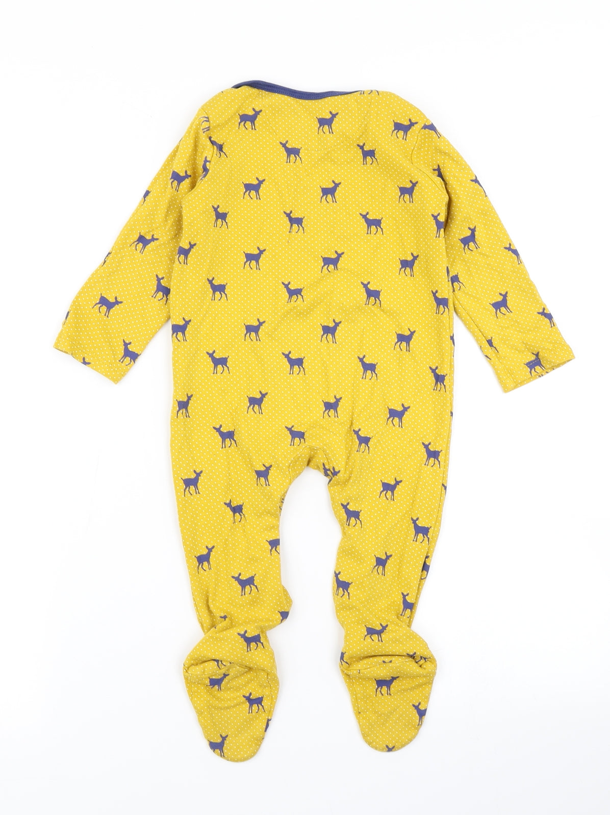 Mini Club Boys Yellow Polka Dot  Babygrow One-Piece Size 12-18 Months