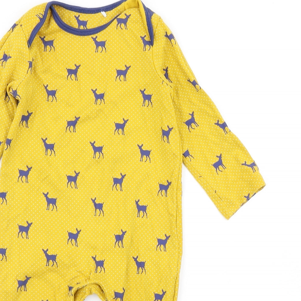 Mini Club Boys Yellow Polka Dot  Babygrow One-Piece Size 12-18 Months