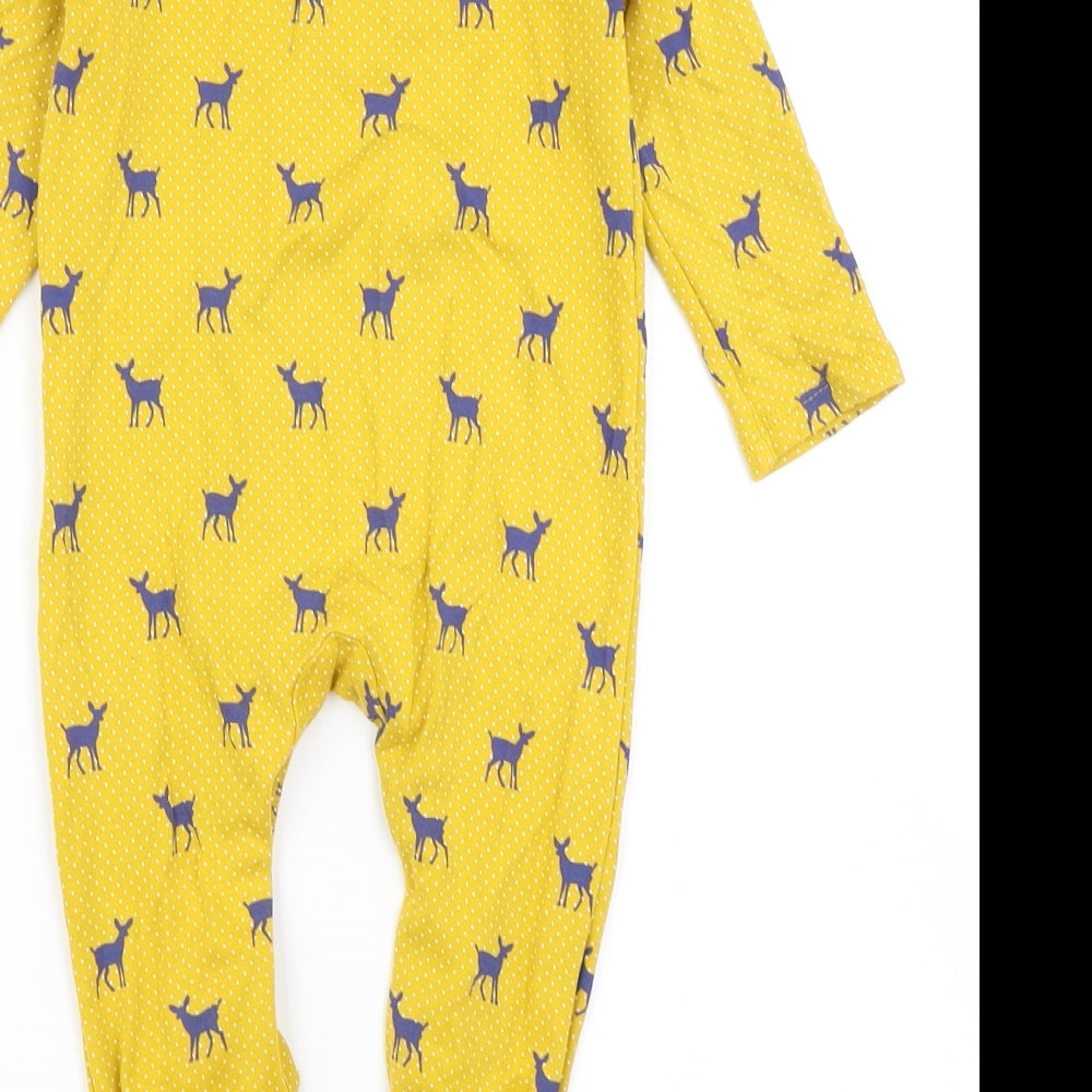 Mini Club Boys Yellow Polka Dot  Babygrow One-Piece Size 12-18 Months