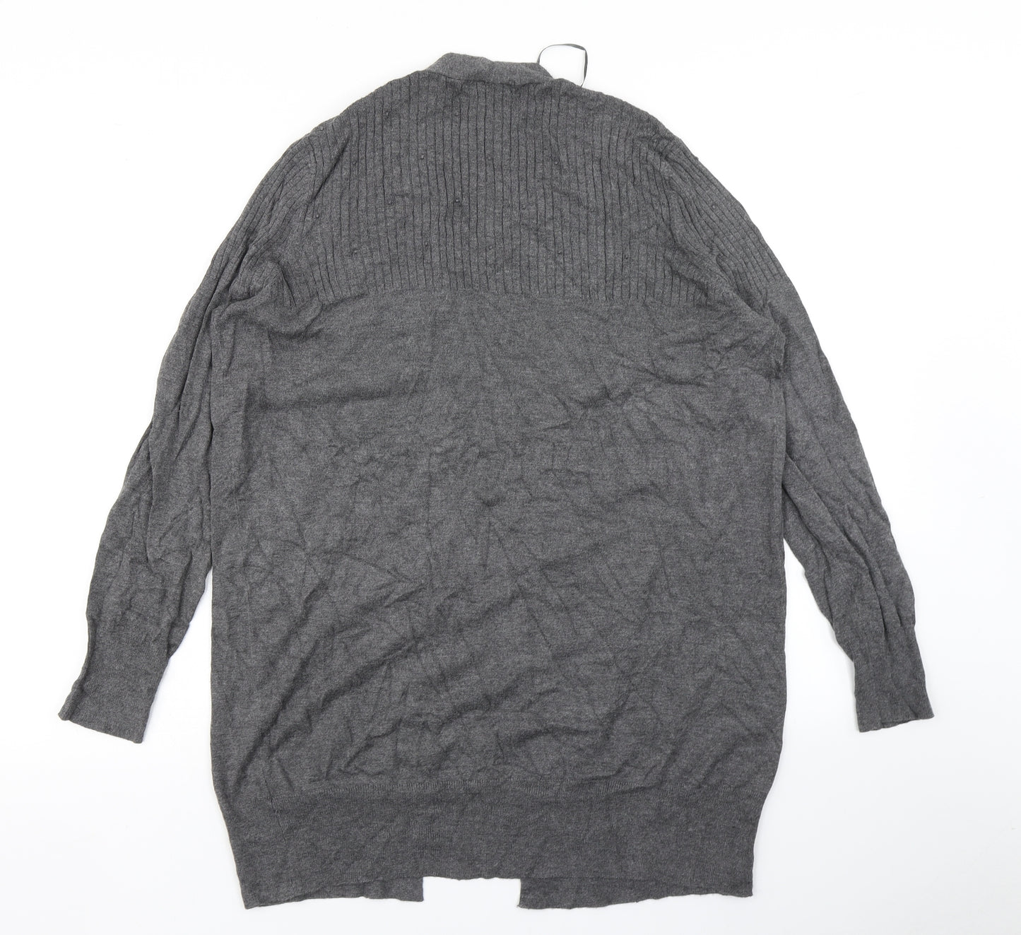 TU Womens Grey  Knit Cardigan Jumper Size 14