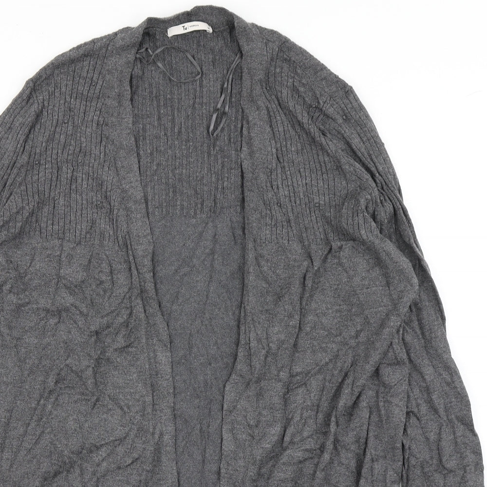 TU Womens Grey  Knit Cardigan Jumper Size 14