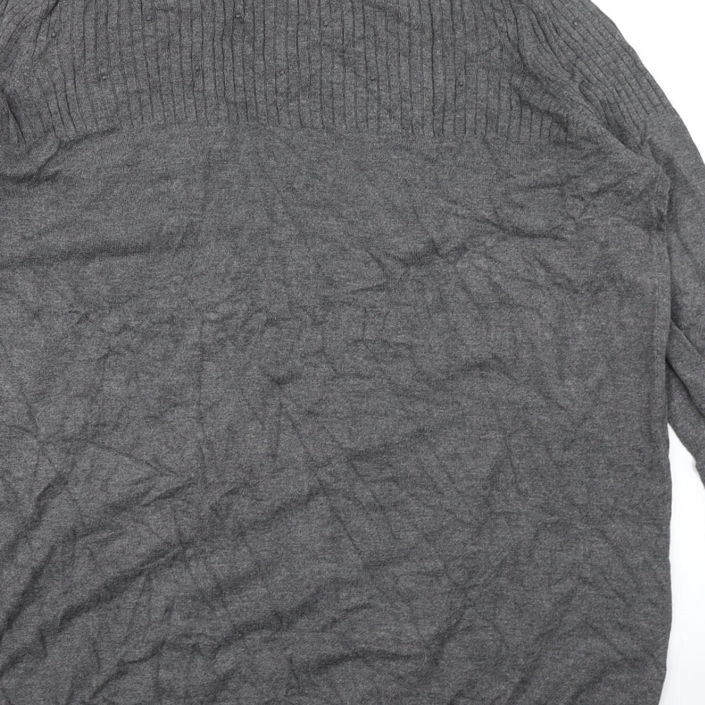 TU Womens Grey  Knit Cardigan Jumper Size 14