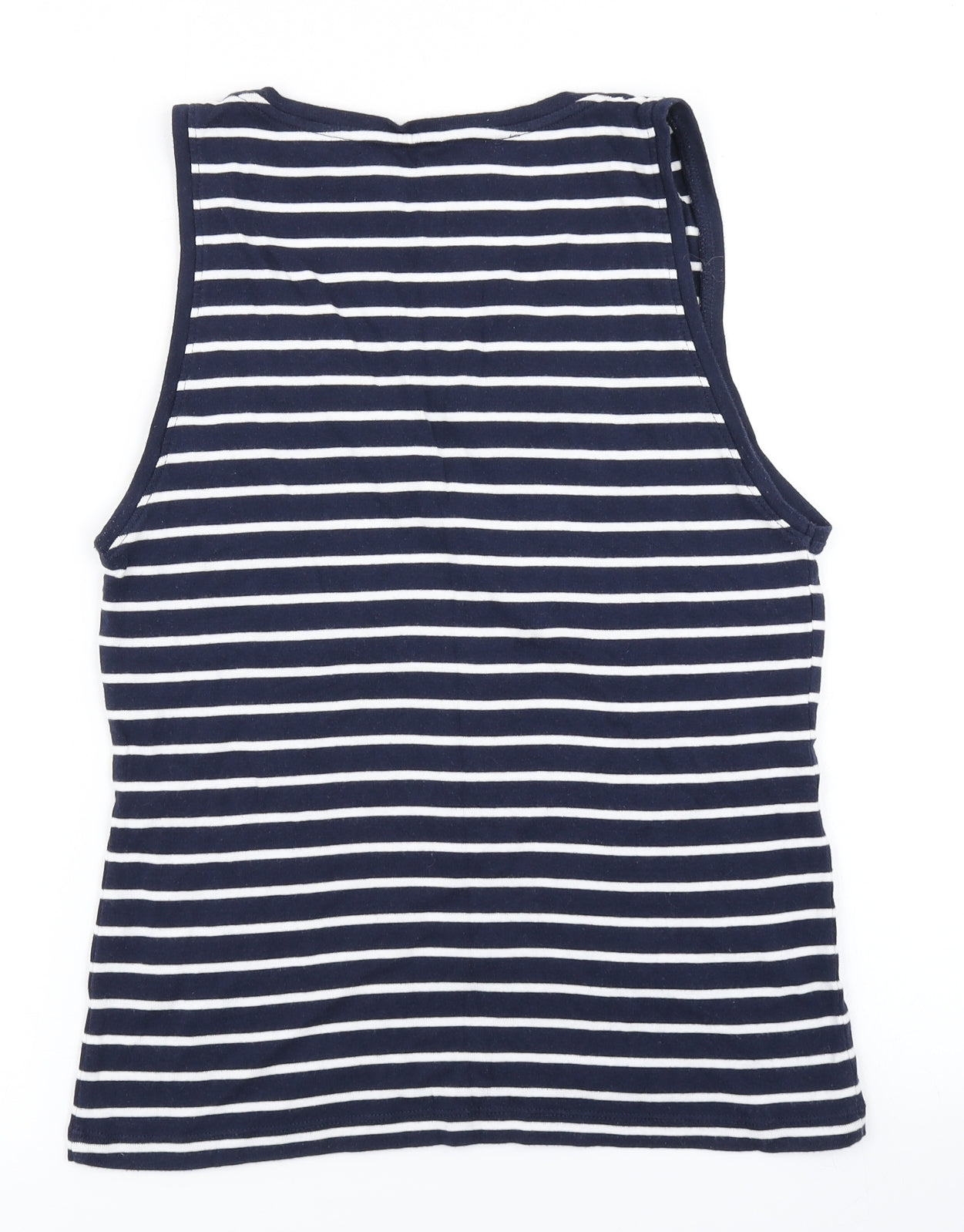 M&Co Womens Blue Striped  Basic Tank Size 12