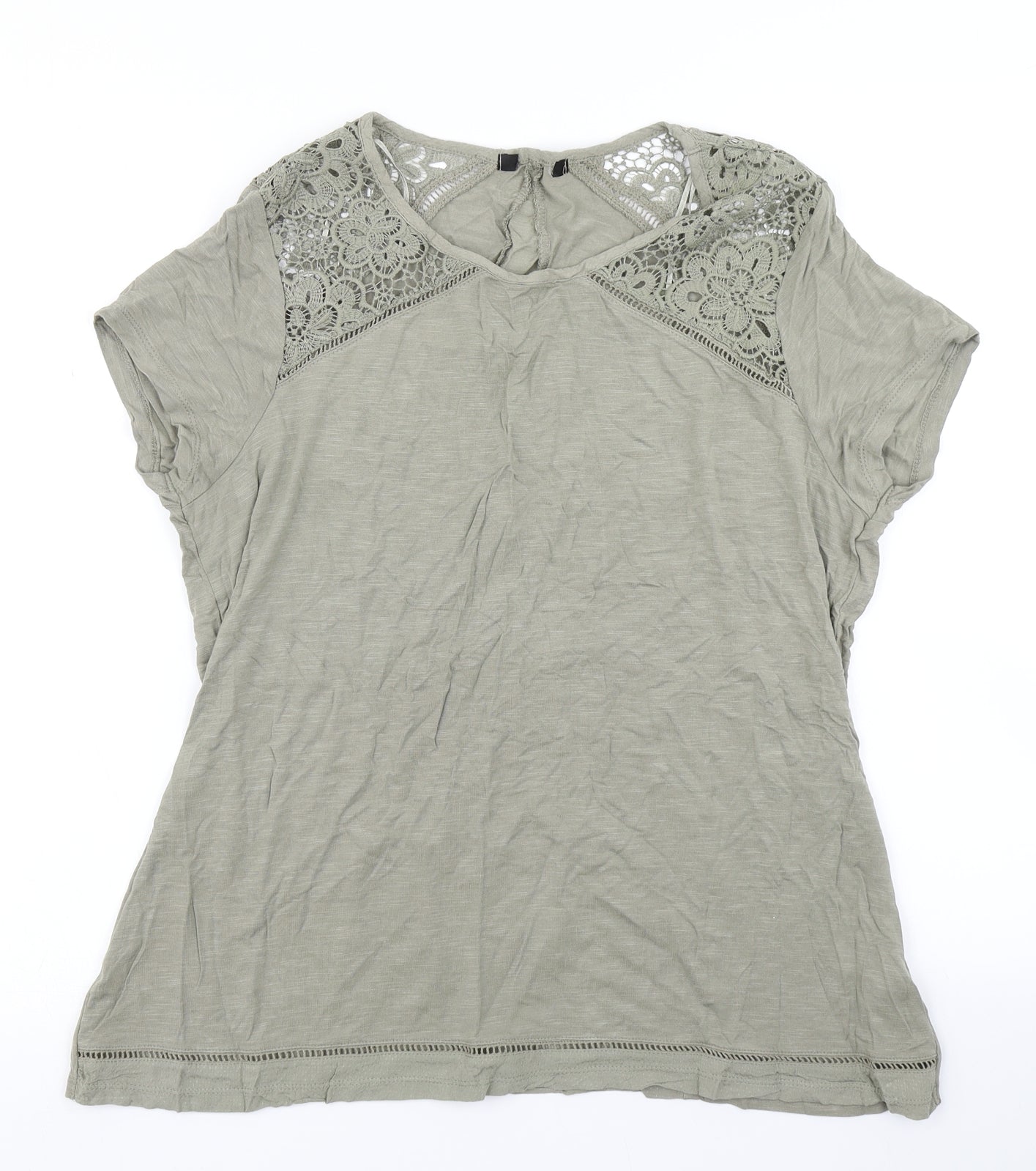 Preworn Womens Green   Basic T-Shirt Size 14