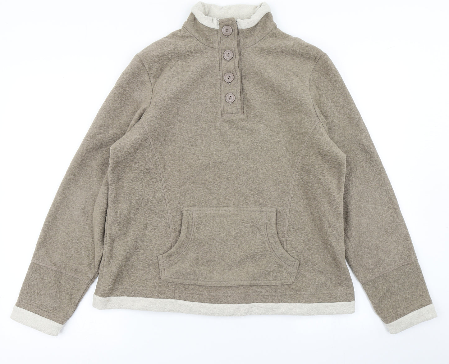 MArks & Spencer Womens Brown  Fleece Pullover Sweatshirt Size 14