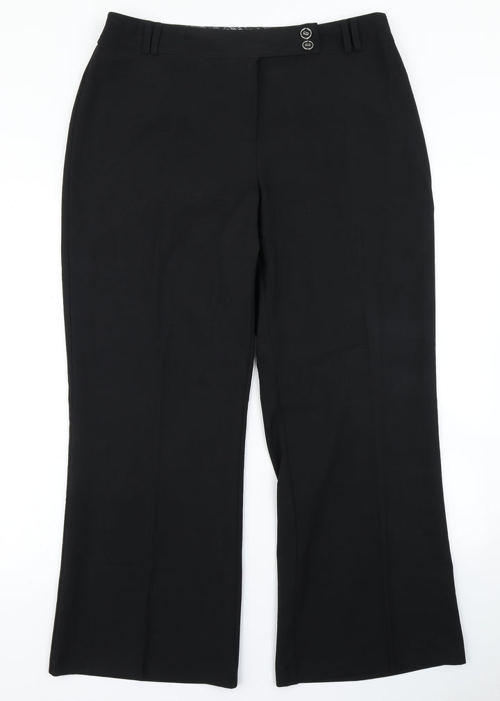 M&Co Womens Black   Dress Pants Trousers Size 16 L28 in