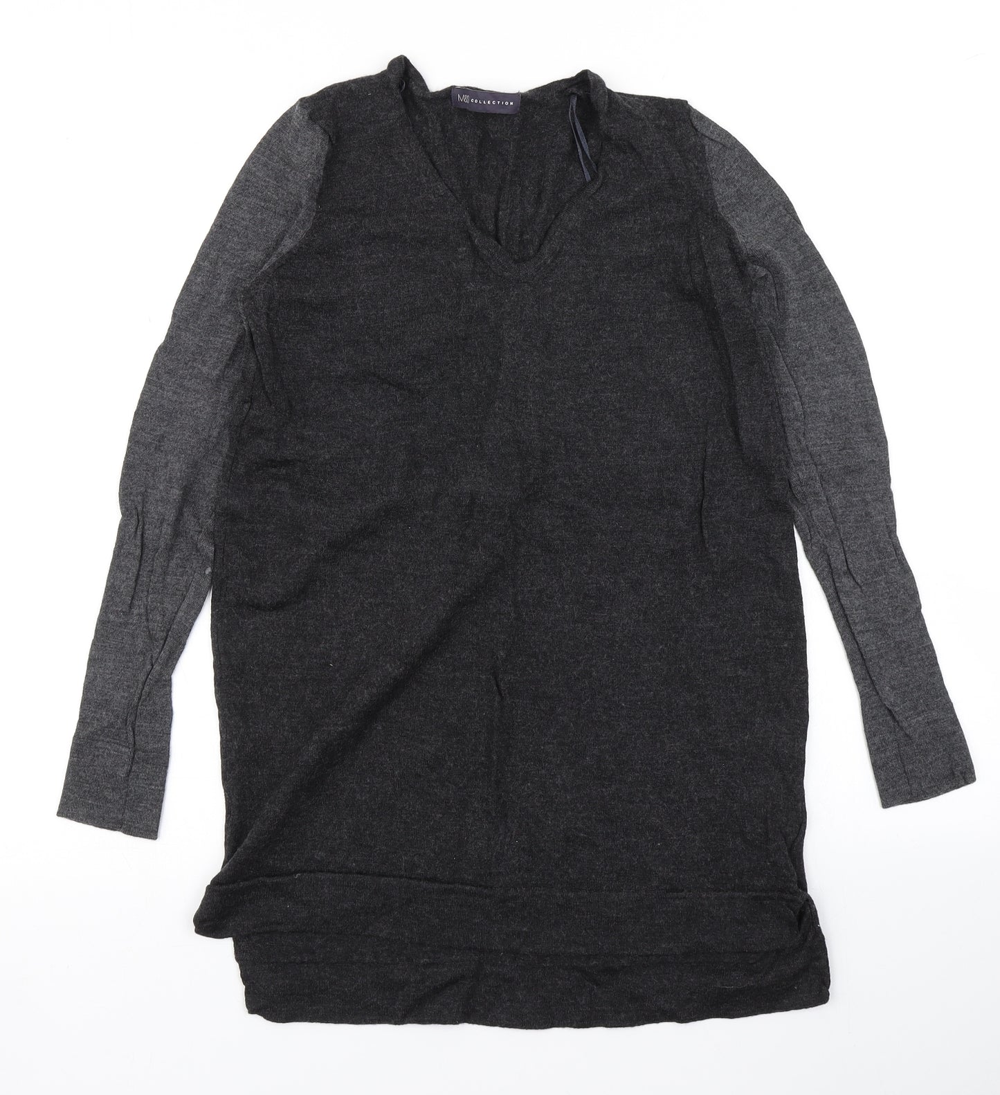 M&S Womens Grey  Knit Pullover Jumper Size 8