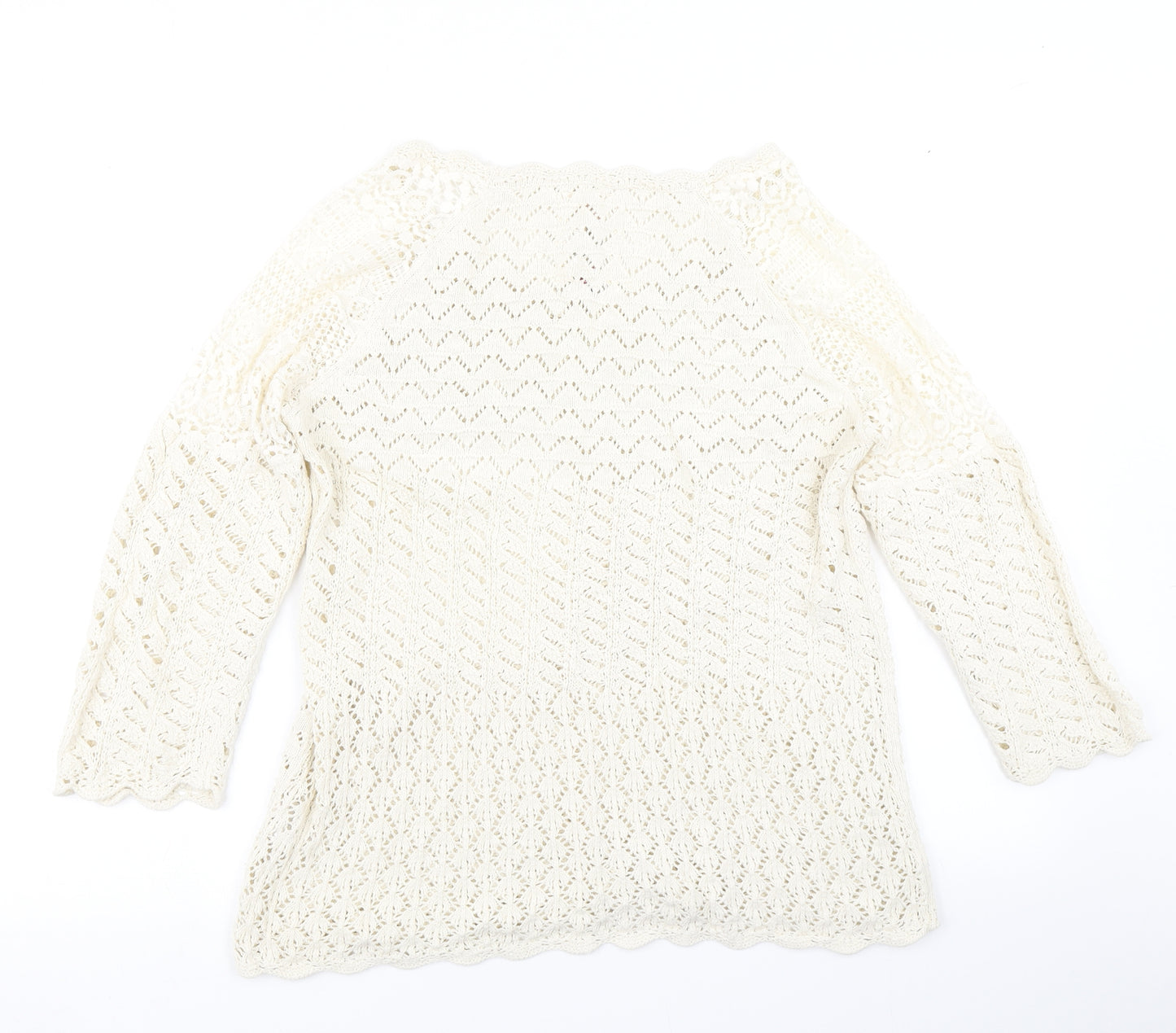 Falmer Womens Ivory  Knit Pullover Jumper Size 14