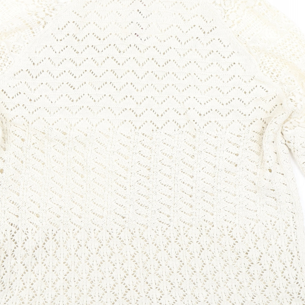 Falmer Womens Ivory  Knit Pullover Jumper Size 14