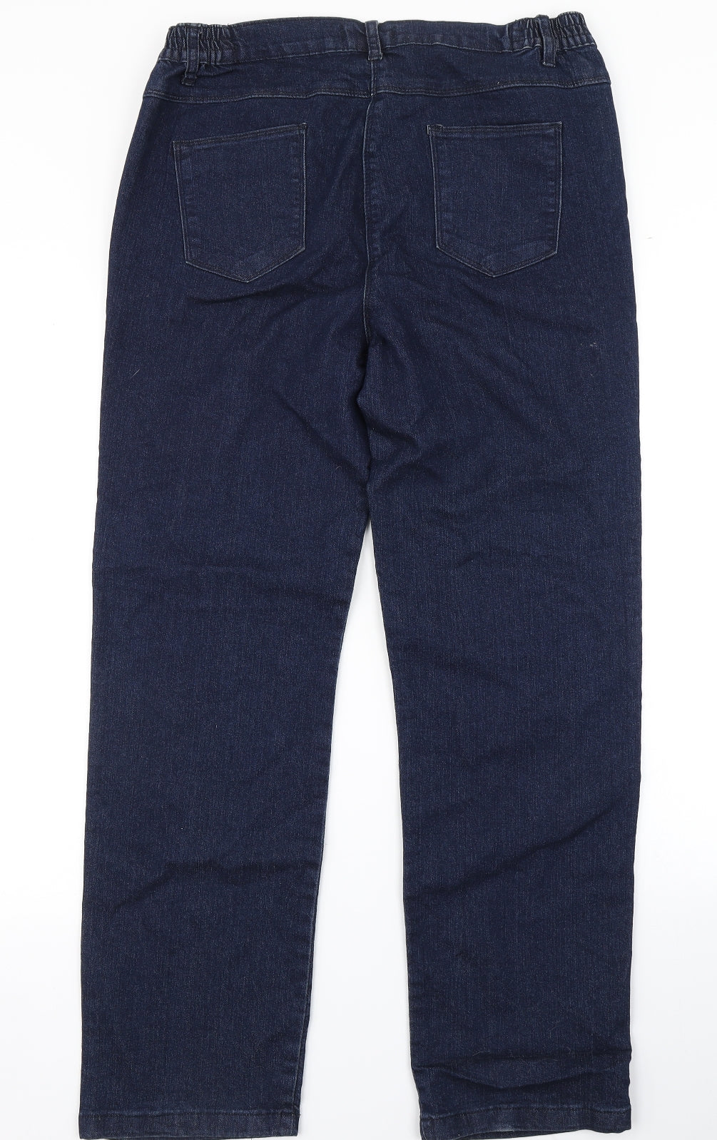 Preworn Womens Blue  Denim Straight Jeans Size 14 L29 in