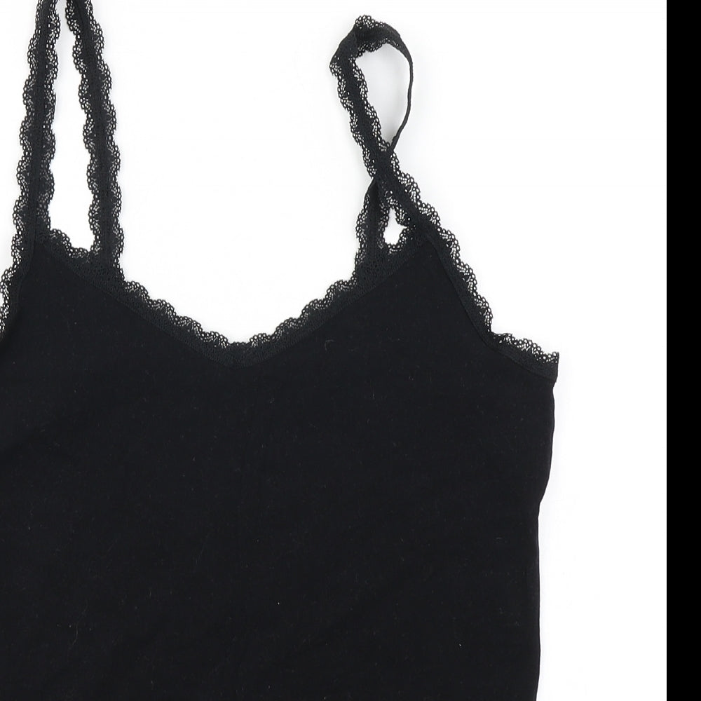 M&S Womens Black   Camisole T-Shirt Size 14