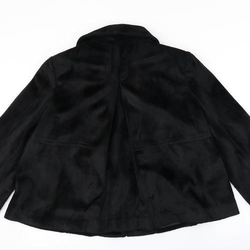 editions Womens Black   Overcoat Coat Size 16
