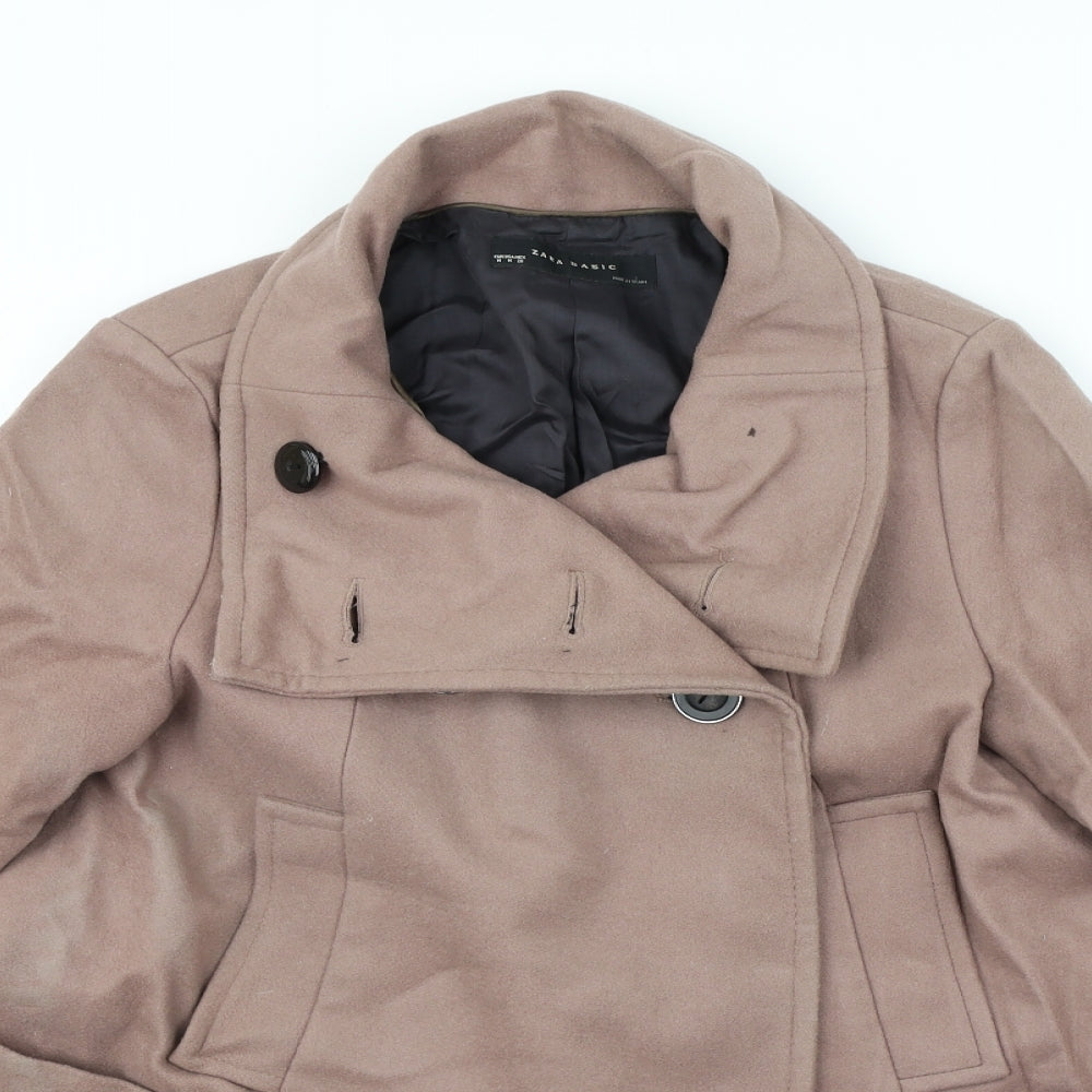 Zara Womens Brown   Overcoat Coat Size M