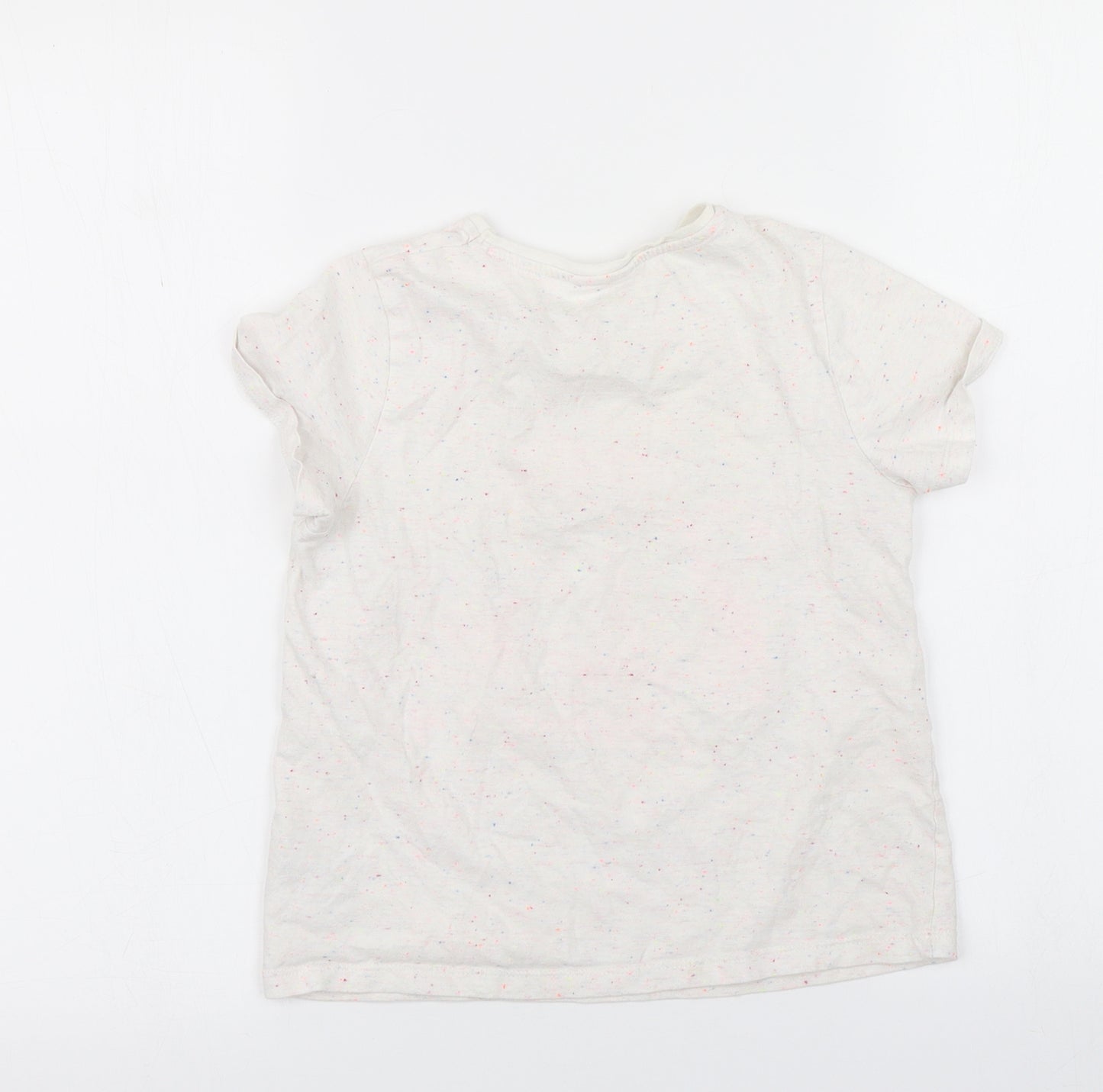 F&F Girls White Spotted  Basic T-Shirt Size 7-8 Years  - LOL Dolls