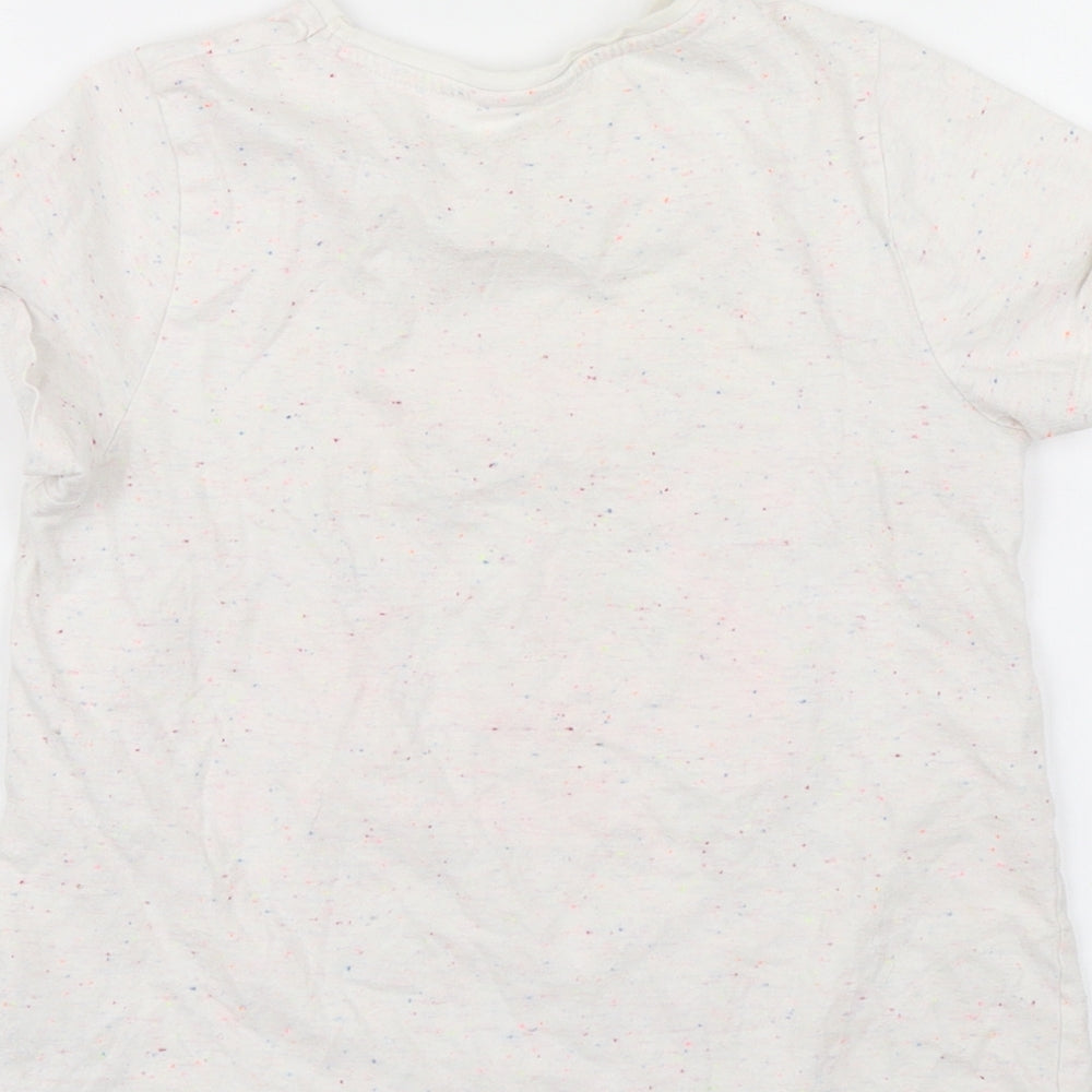 F&F Girls White Spotted  Basic T-Shirt Size 7-8 Years  - LOL Dolls