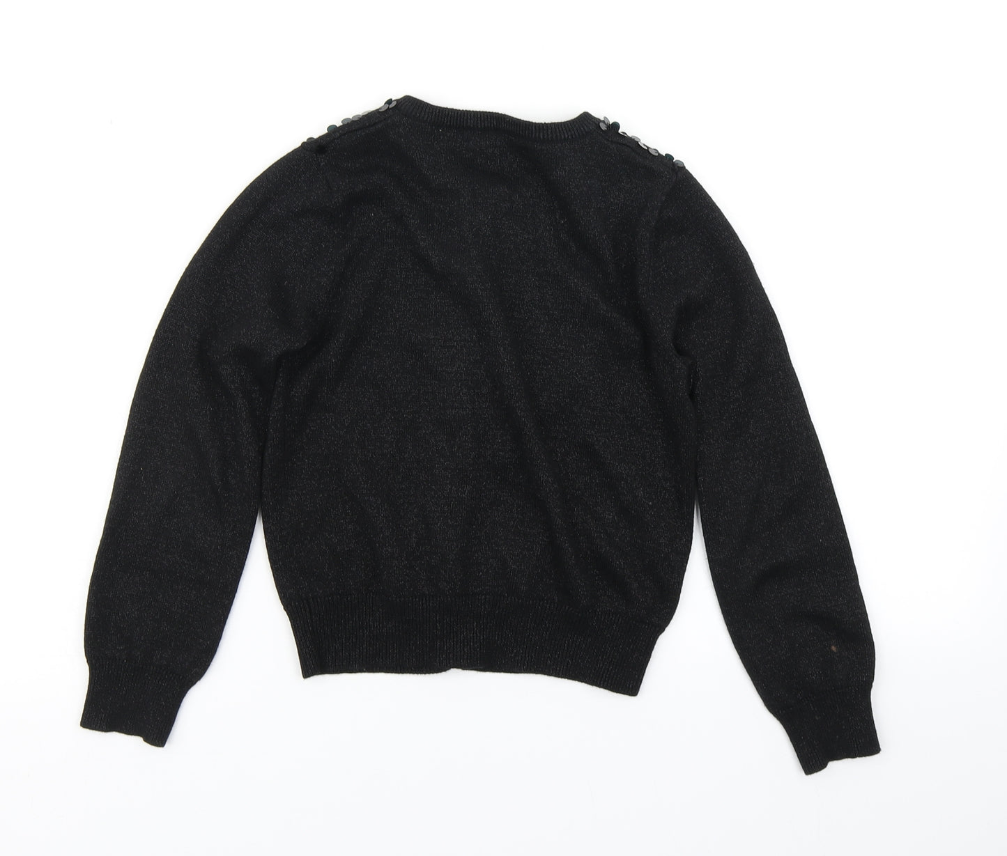 George Girls Black  Knit Cardigan Jumper Size 6-7 Years
