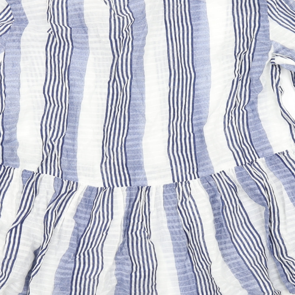 Atmosphere Womens Blue Striped  Basic Blouse Size 16