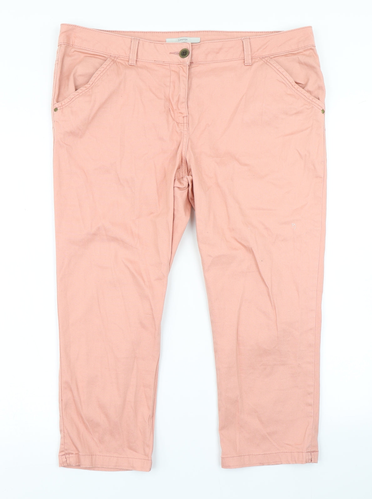 George Womens Pink   Pedal Pusher Trousers Size 14 L20 in