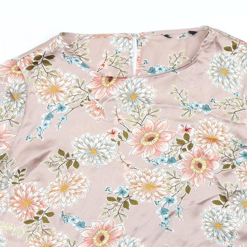 F&F Womens Pink Floral  Basic Blouse Size 16