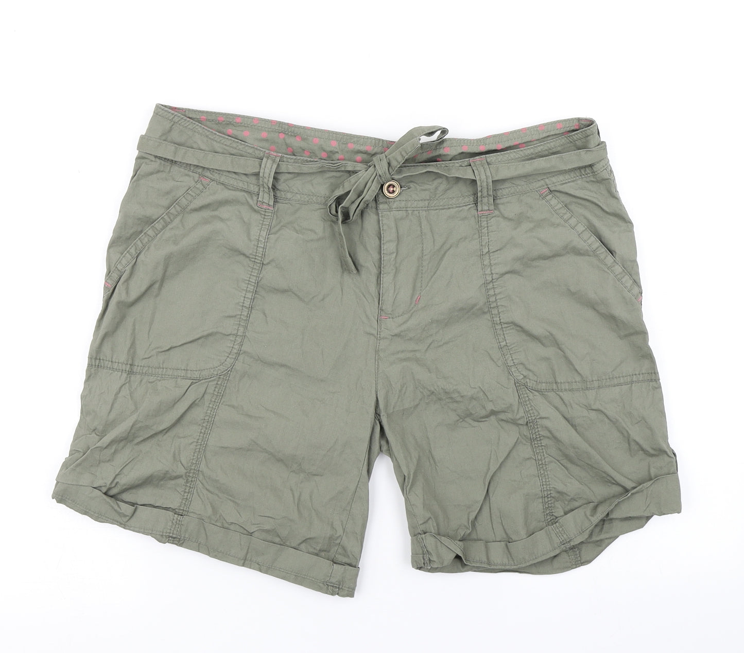 Denim Co Womens Green   Cargo Shorts Size 14