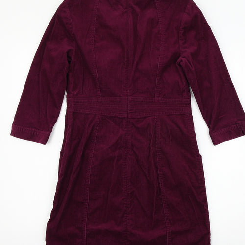 Wallis Womens Purple  Corduroy A-Line  Size 10