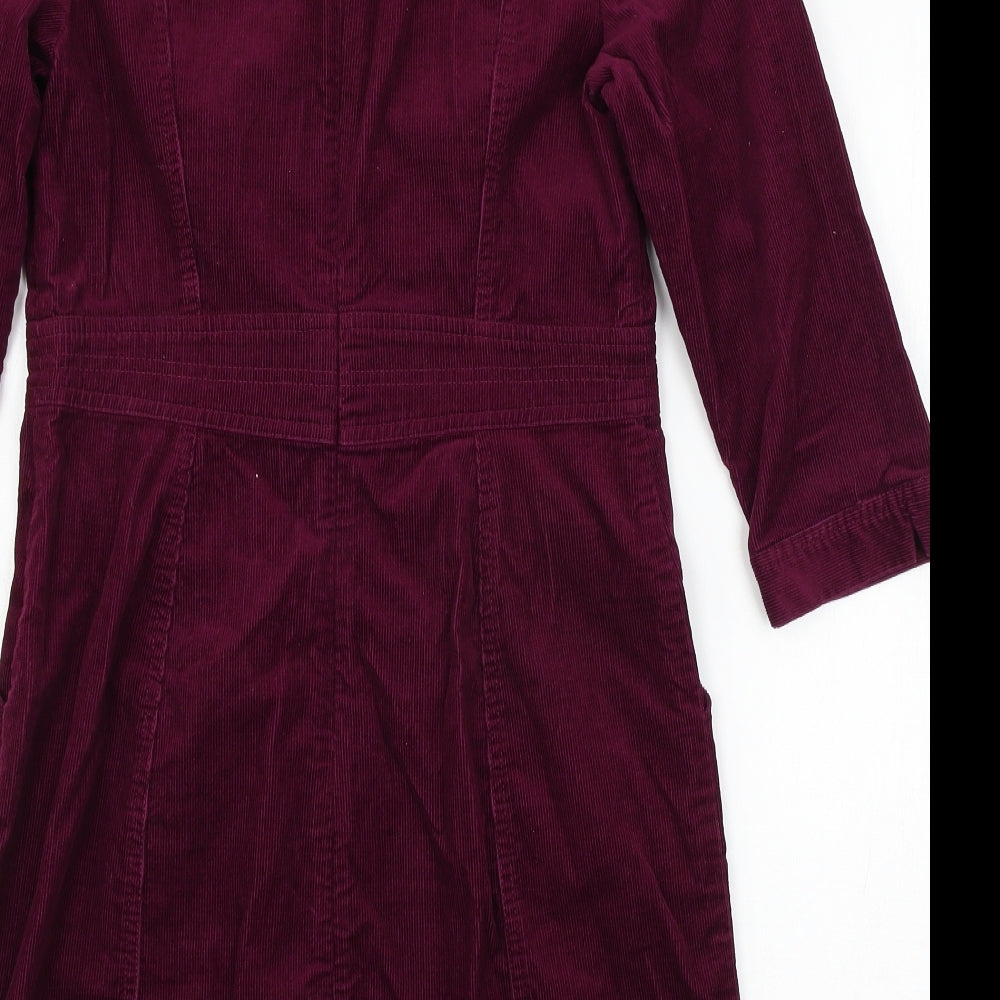 Wallis Womens Purple  Corduroy A-Line  Size 10
