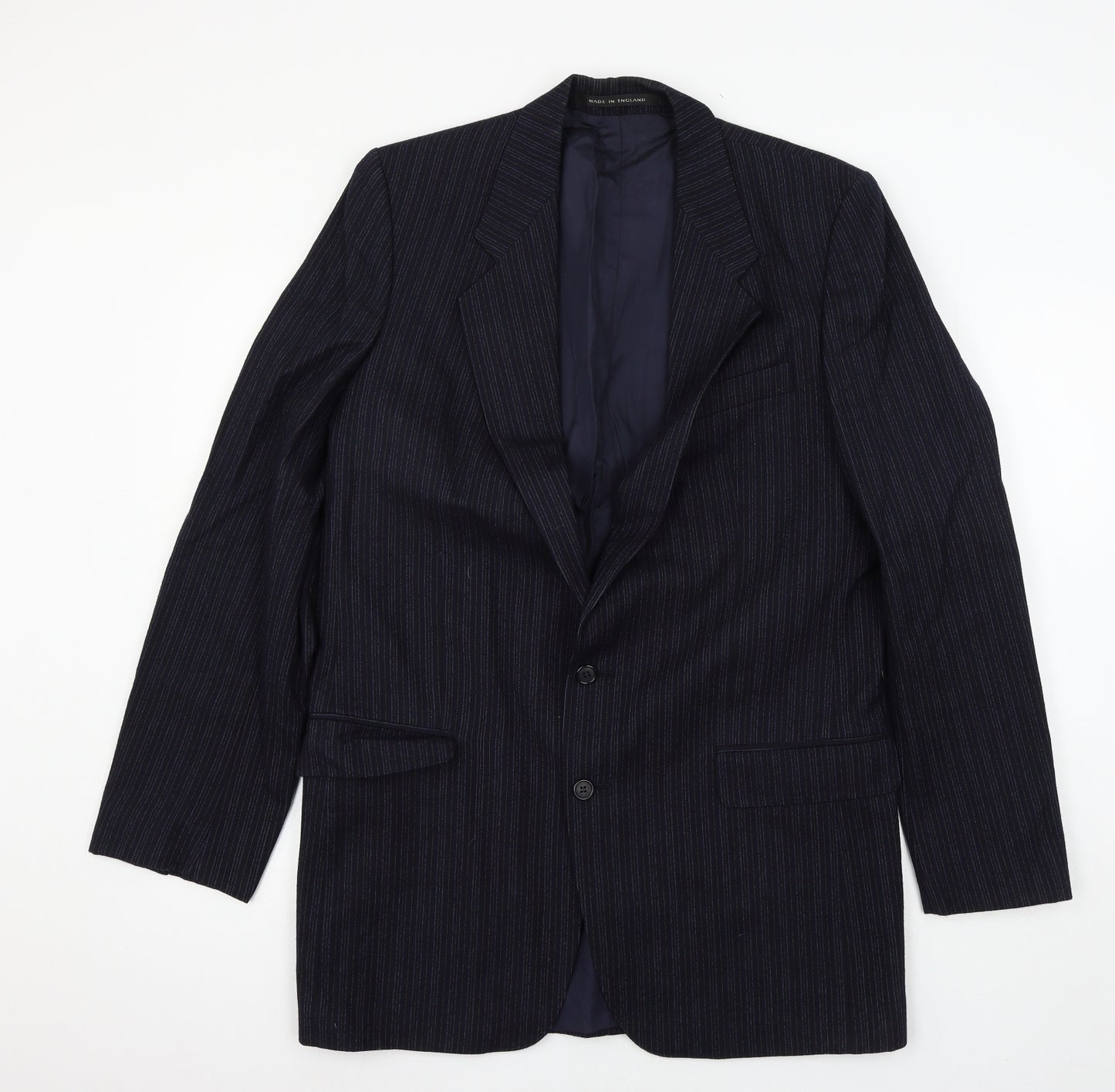 Burton Mens Blue Striped  Jacket Suit Jacket Size M