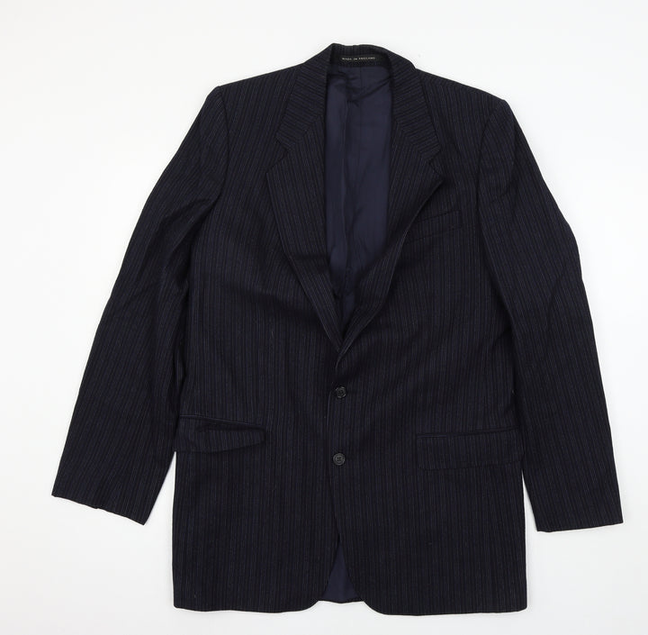 Burton Mens Blue Striped  Jacket Suit Jacket Size M