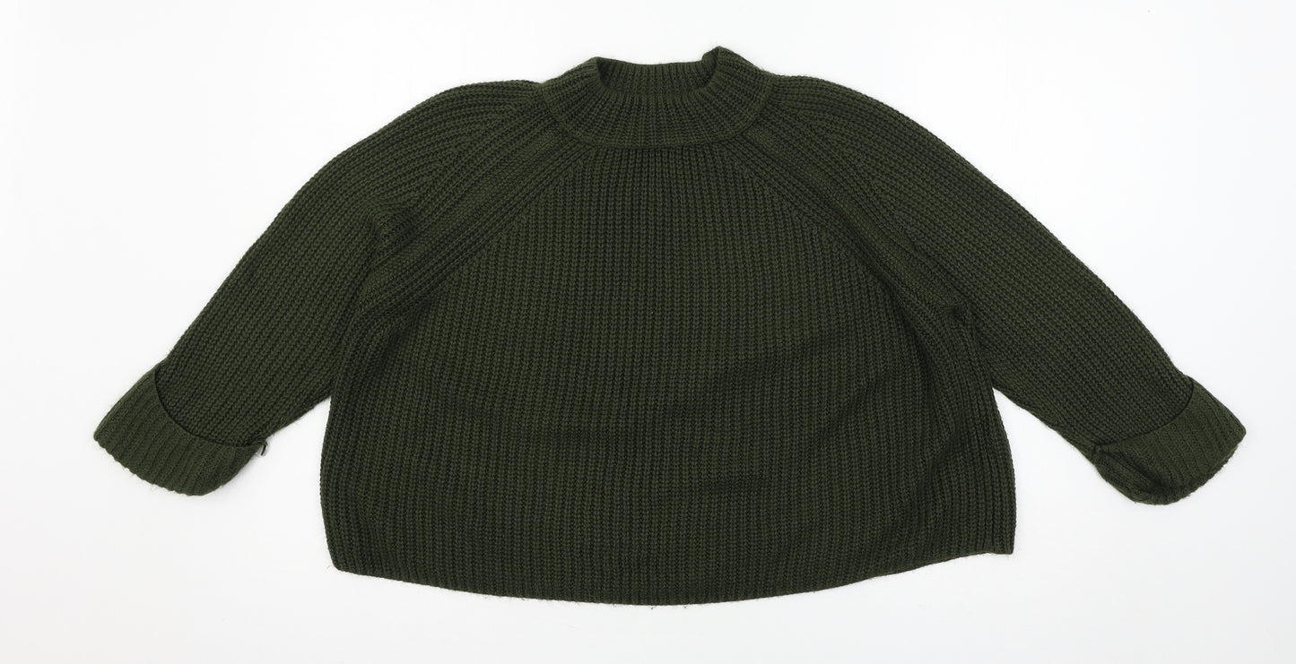 Topshop Womens Green  Knit Pullover Jumper Size 12
