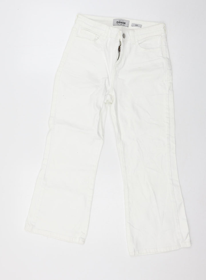New Look Womens White Denim Straight Jeans Size 8 L22 in