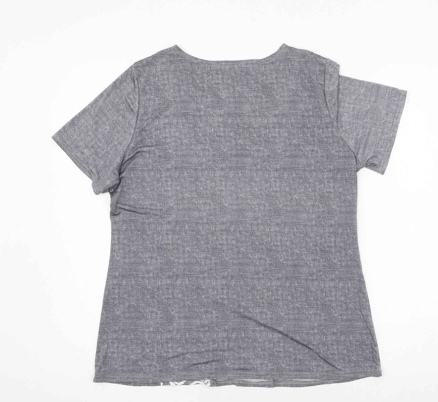 Charlotte Gold Womens Grey  Jersey Basic T-Shirt Size 16